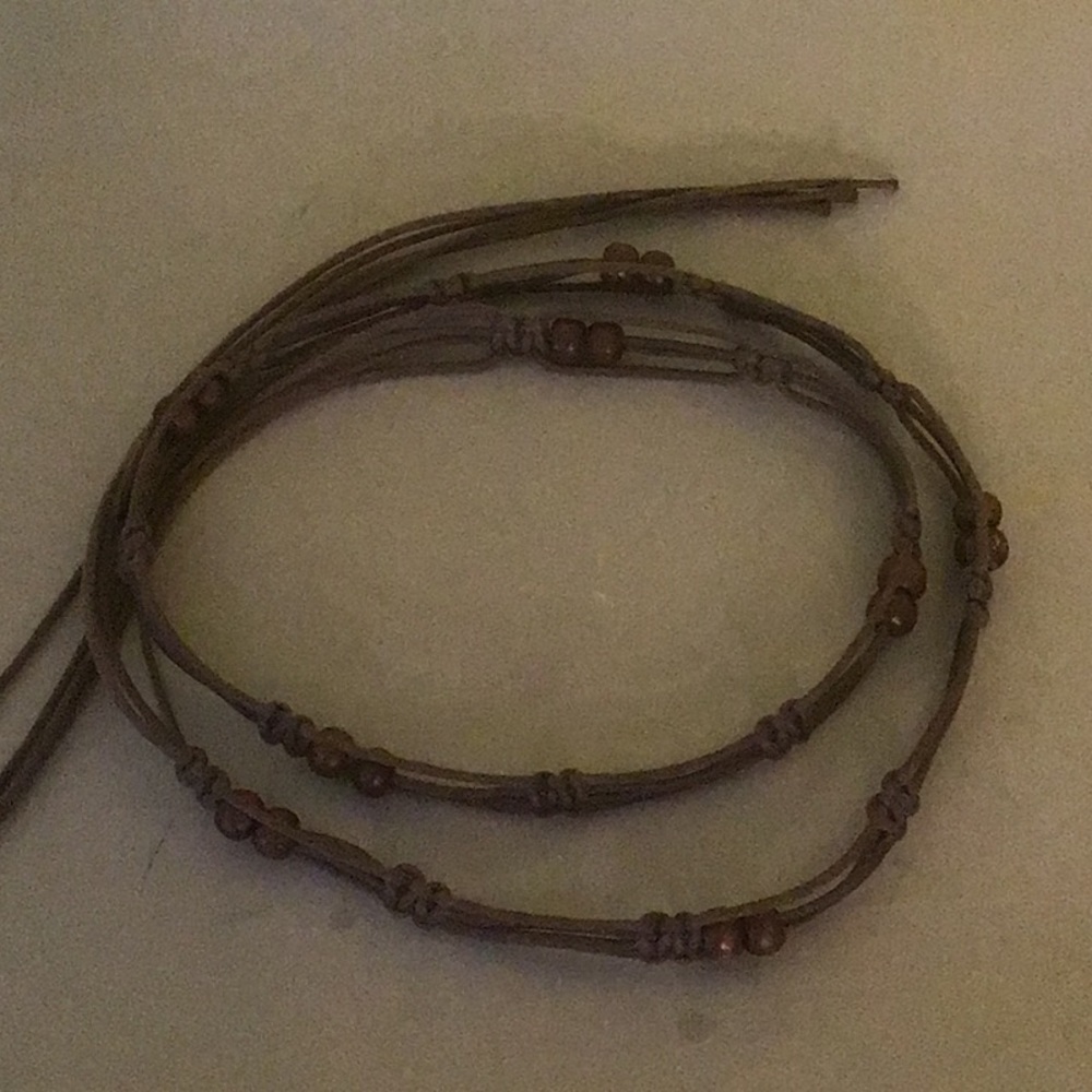 Wooden Beaded Brown Dainty Belt 31”